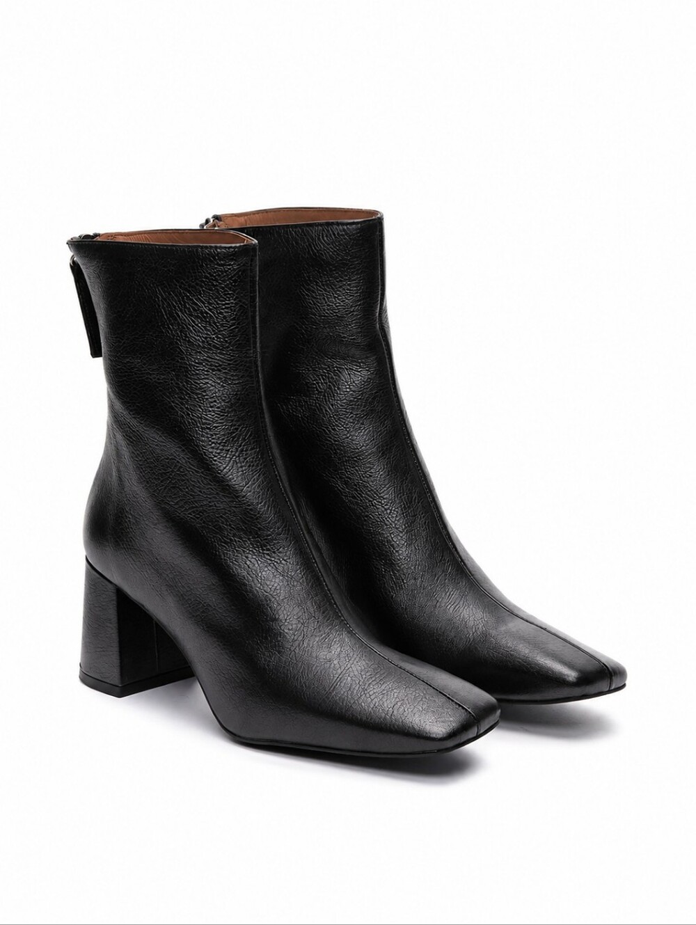 Ángel Alarcón Bottines Boots Size 41 US 10-10.5 Black Leather Heeled Square Toe